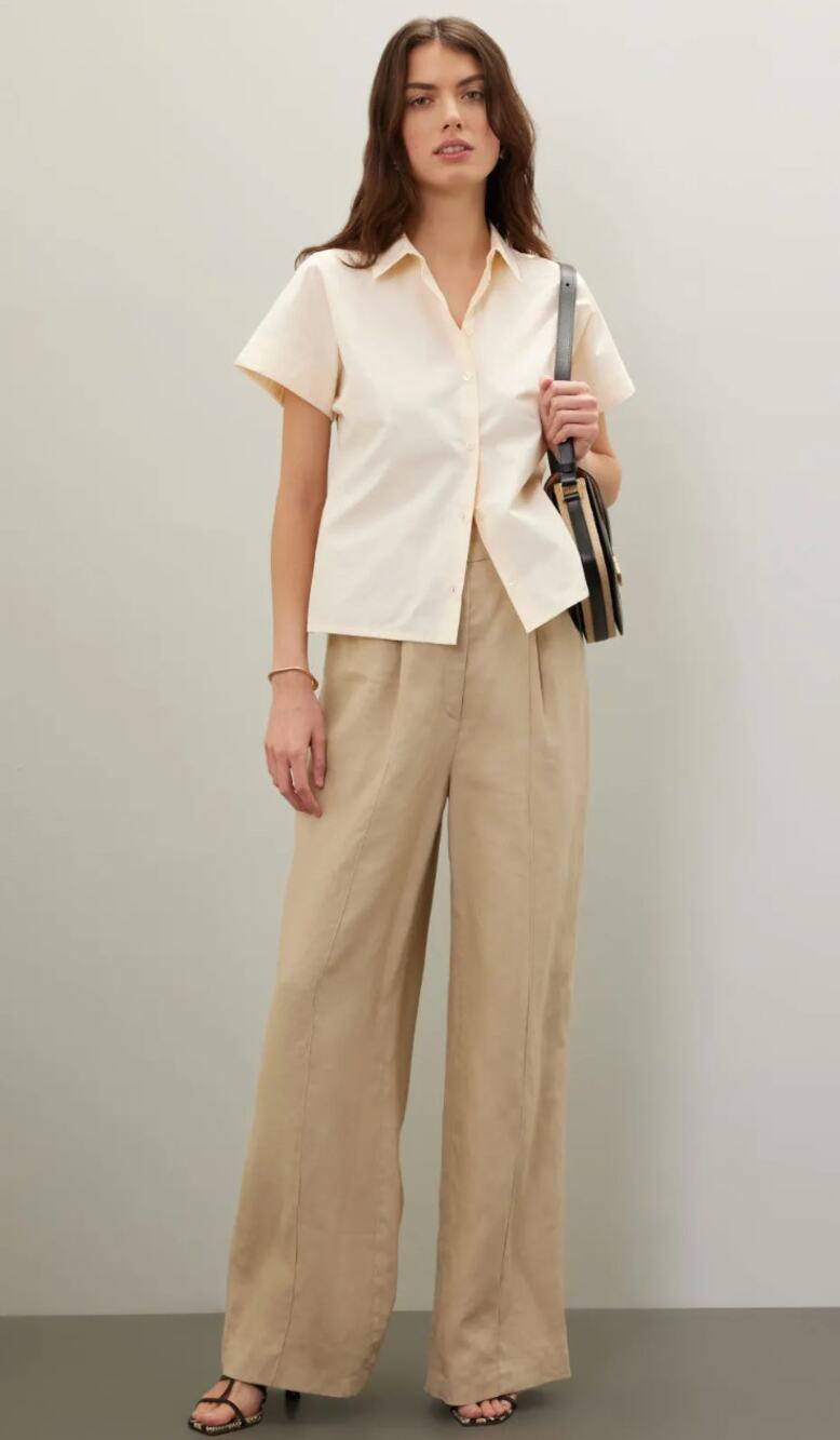 Natori Poplin Button Down Size L